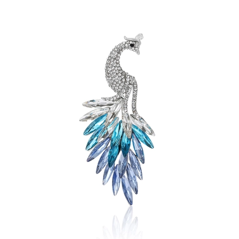 Elegante Spilla a Pavone in Lega Con Strass Sfumati Spilla Animale Scintillante per Gioielli da Cappotto da Donna Regalo