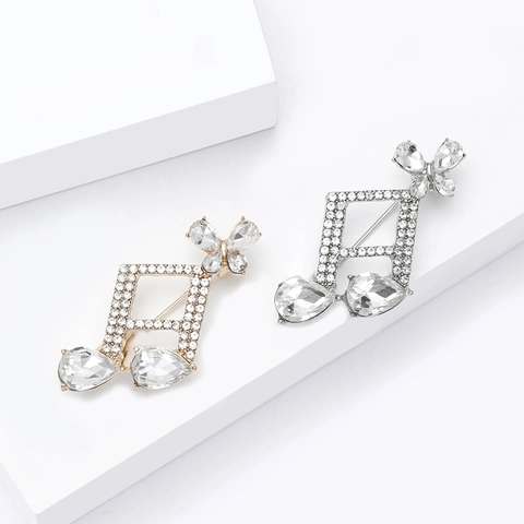 Elegante Legierung Strass Schmetterling Musiknote Brosche Koreanische Einfache Kleidung Corsage Schmuck Zubehör Für Damen