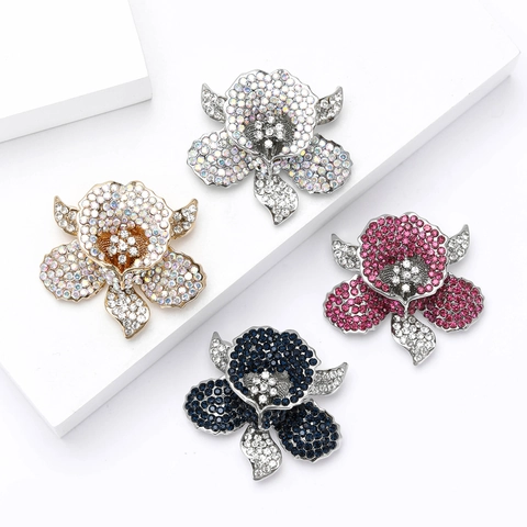 Elegant Peony Flower Brooch Alloy Rhinestone Inlaid Pin For Women Fashion Jewelry Decoration Accessories For Wedding Party