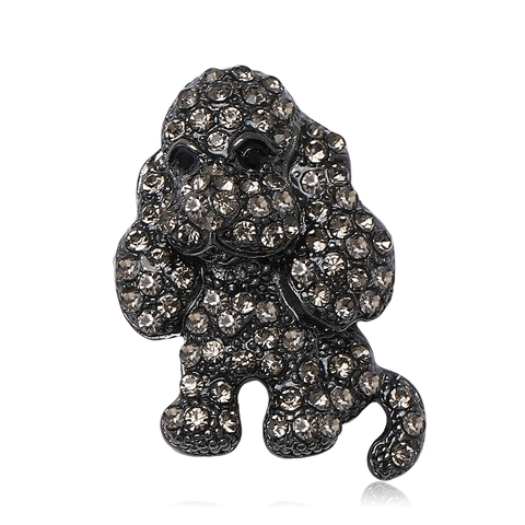 Alloy Rhinestone Poodle Dog Brooch Pin Cute Animal Shape Corsage For Suit Coat Versatile Daily Fashion Women Men Jewelry