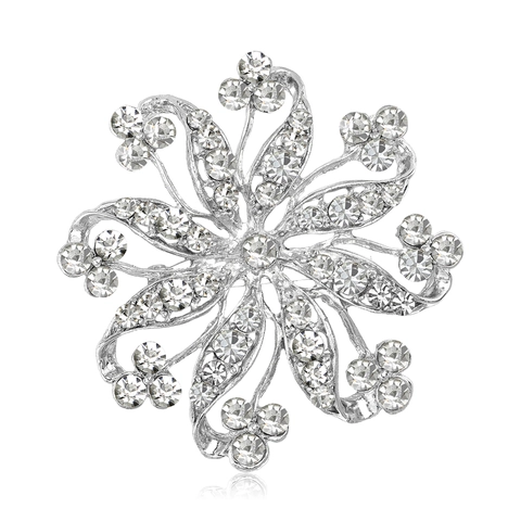 Eleganter Legierung Strass Hohl Blume Brosche Für Damen Funkelndes Kristall Glas Eingelegt Anzug Mantel Deko Schmuck Geschenk