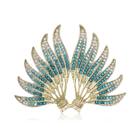 Elegante Spilla ad Ala in Lega con Strass per Donna Spilla Corsage in Cristallo Colorato Sfumato di Lusso Accessori Gioielli Moda
