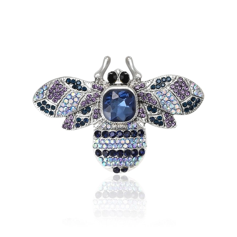 Vintage Alloy Bee Brooch Colorful Rhinestone Inlaid Insect Lapel Pin Elegant Fashion Jewelry Brooches Accessories For Women