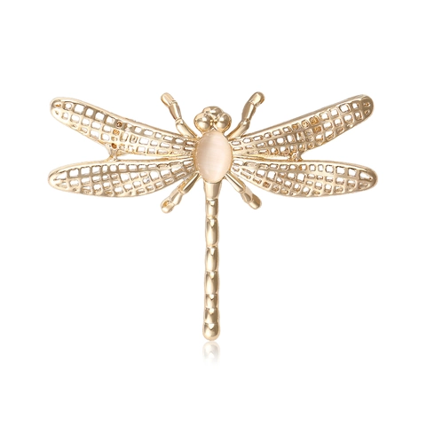 Elegant Alloy Enamel Hollow Dragonfly Brooch For Women Vintage Insect Lapel Pin Rhinestone Suit Coat Corsage Jewelry Accessory