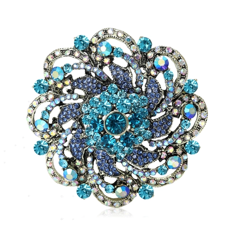 Spilla Vintage in Lega a Forma di Fiore per Donna Grande Girasole con Strass Spilla per Abito da Cerimonia Cardigan