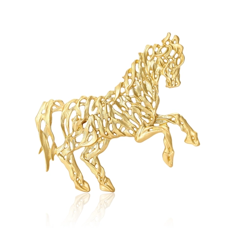 Eleganter Hohlpferd Brosche Für Damen Legierung Tierform Nadel Für Kleidung Dekoration Mori Stil Mode Schmuck Accessoire
