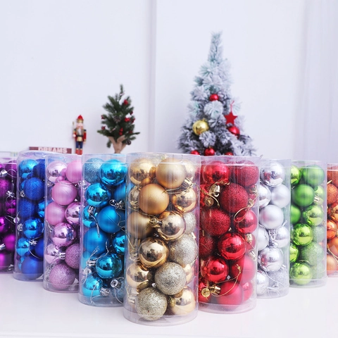 Set di Ornamenti per Palline di Natale Festivi per la Decorazione Dell'albero delle Feste in Plastica Galvanizzata Lucida Opaca Glitter Appesi Palline per la Casa Decorazione della Festa