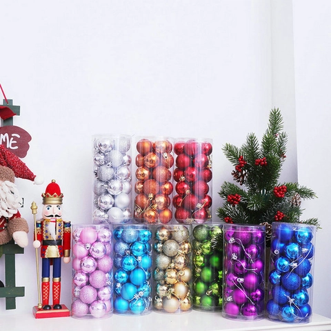 Set di Ornamenti per Palline di Natale Festivi per la Decorazione Dell'albero delle Feste in Plastica Galvanizzata Lucida Opaca Glitter Appesi Palline per la Casa Decorazione della Festa