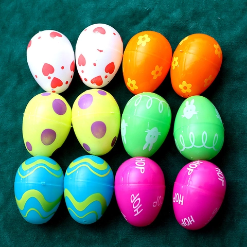 Multicolored Plastic Easter Eggs Openable Fillable Eggs With Rabbit Heart Patterns For DIY Party Decoration Home Gifts