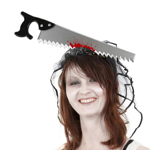 Στέκα Τρόμου Halloween Με Ματωμένο Σχέδιο Που Διαπερνά Το Κεφάλι Αξεσουάρ Cosplay Από Πλαστικό Τσεκούρι Μαχαίρι Σύριγγα