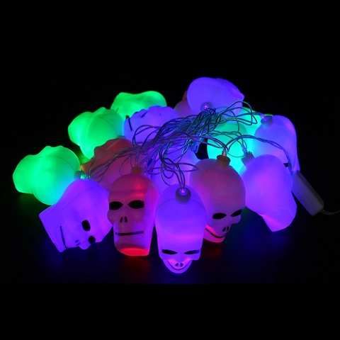 Halloween Luci a LED a Corda Forma di Zucca e Teschio Luci Fatate per Casa Stregata Bar Festa Interno Esterno Spina Lampada