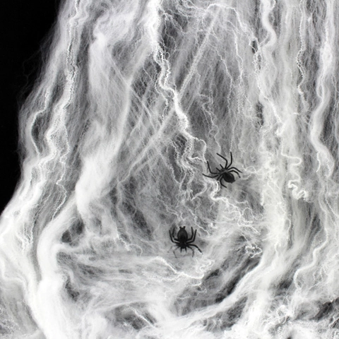 Halloween Spider Web Decoration With Plastic Spiders Stretchable Polyester Cotton For Haunted House Spooky Party Decor