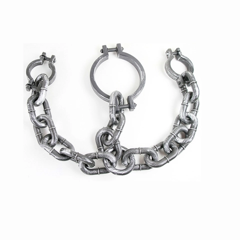 Grilletes de Plástico Realistas Envejecidos Accesorios de Halloween Cadenas de Prisionero Para Decoración de Casa Encantada Actuación