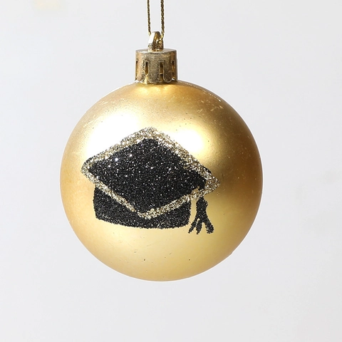 Palle Decorative da Appendere per Festa di Laurea Oro Nero Dipinte Decorazioni in Plastica Happy College Grad Arredamento Celebrazione