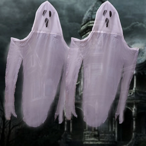 Halloween Hängende Geister Dekoration Gruseliges Weißes Gazefliegender Geist Mit Erschrockenem Gesicht Requisite Für Geisterhaus