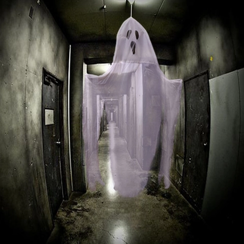 Halloween Hängende Geister Dekoration Gruseliges Weißes Gazefliegender Geist Mit Erschrockenem Gesicht Requisite Für Geisterhaus