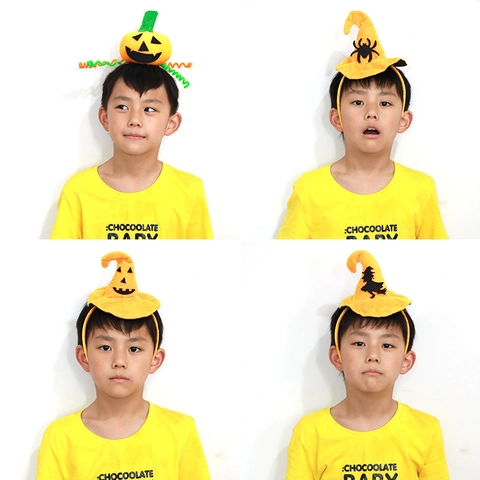 Halloween Headband Fabric Pumpkin Witch Hat Spider Design Festive Party Costume Prop For Kids Adults Carnival Decoration
