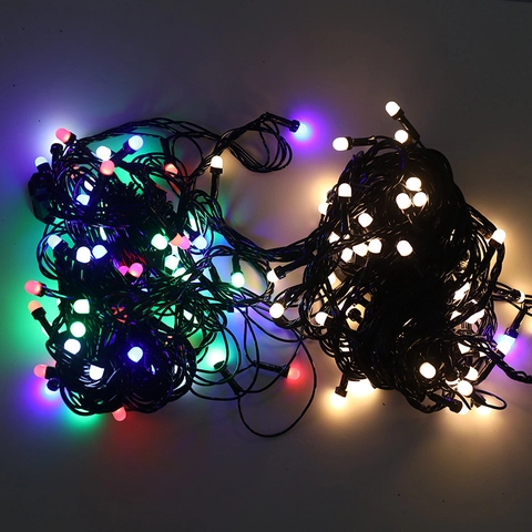 Christmas Fairy String Lights Black Wire Multicolor Warm White LED Lights For Indoor Outdoor Home Party Holiday Decoration