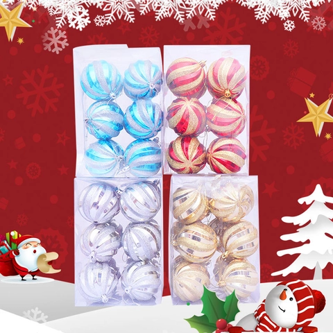 Palle di Natale a Spirale in Plastica con Glitter e Finitura Galvanica Decorazioni Appendibili per Albero di Natale e Feste