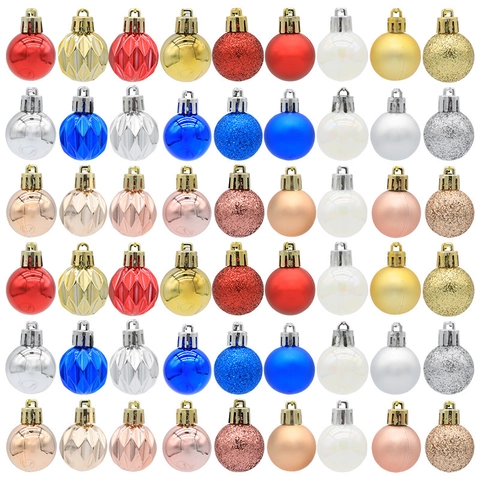 Kerstballen Set Kunststof Boomhangers Meerkleurig Glitter Mat Glanzend Decoraties Voor Feestdagen Thuis