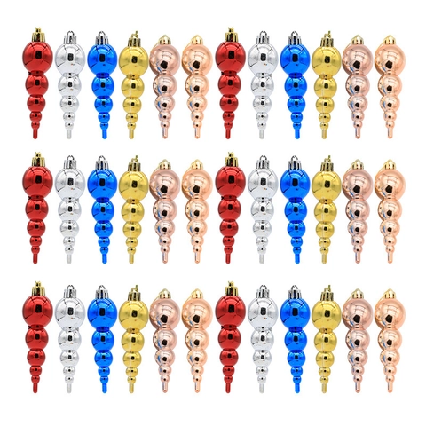 Ornements de Sapin de Noël en Plastique Électroplaqué Forme de Calebasses pour Décoration de Maison Festive Fournitures de Fête Couleurs Multiples