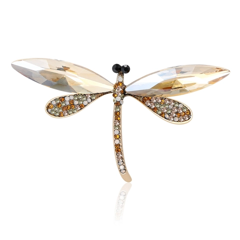 Squisita Spilla a Libellula in Lega di Strass Elegante Spilla Animale in Cristallo per Donna Accessori per Matrimonio Banchetto Gioielli