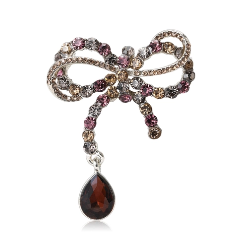 Franse Vintage Strik Hanger Brosche Elegant Strass Ingelegde Legering Speld Mode Sieraden Kleding Accessoires Voor Vrouwen Cadeau