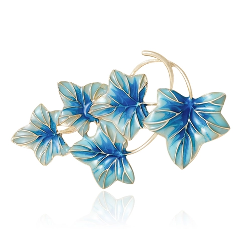 Mode Legierung Emaille Blatt Brosche Für Damen Farbverlauf Weinblatt Ahornblatt Kleidung Zubehör Schmuck Geschenk