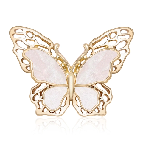 Lussuosa Spilla A Farfalla Per Donna Intarsio Di Conchiglia Lega Cava Oro Argento Spilla Farfalla Elegante Versatile Gioielli Moda
