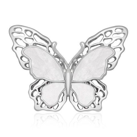 Lussuosa Spilla A Farfalla Per Donna Intarsio Di Conchiglia Lega Cava Oro Argento Spilla Farfalla Elegante Versatile Gioielli Moda