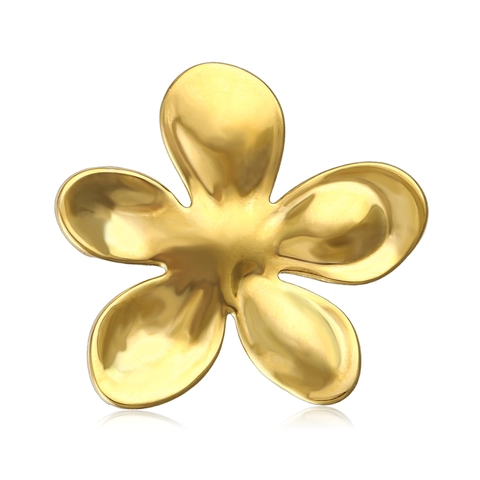Minimalist Women Stainless Steel Flower Brooch Liquid Metal Texture Floral Pin Fashion Jewelry Accessory For Daily Party
