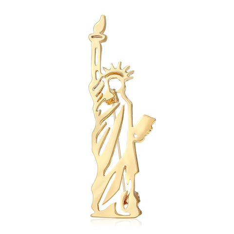 Spilla in Lega Traforata Statua della Libertà per Uomo Donna Personalità Stile USA Moda Abbigliamento Accessori Gioielli