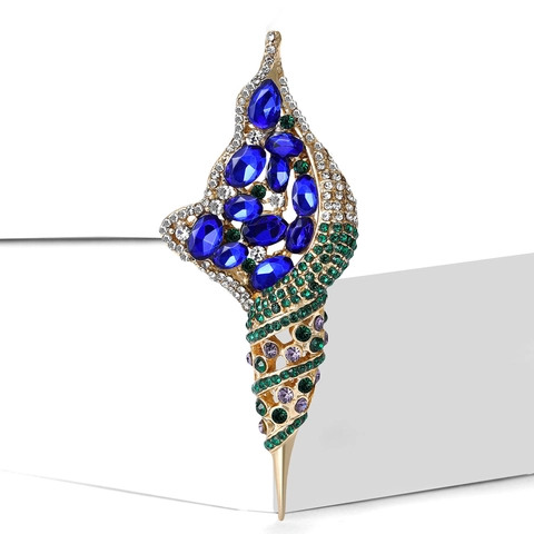Vintage Wulk Broche Voor Vrouwen Luxe Legering Strass Ingelegde Brosche Pin Kleurrijke Kristallen Sieraden Voor Banket Pak Jurk