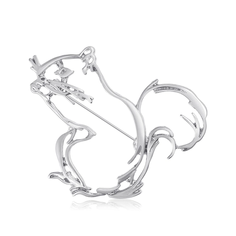 Fashion Alloy Hollow Out Squirrel Brooch For Women Minimalist Animal Shape Breastpin Personality Clothes Accessories Gift Jewelry