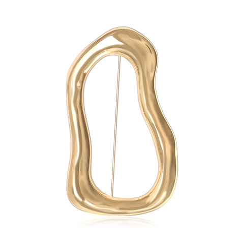 Spilla Minimalista in Lega Geometrica Cava Irregolare per Donna Stile Metallo Liquido Accessori per Gioielli di Moda Galvanici