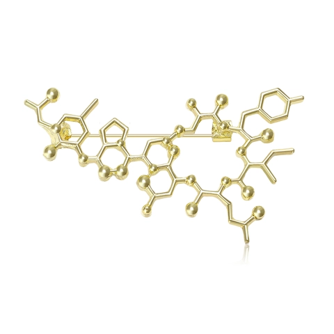 Chemische Formule Moleculaire Structuur Broche Legering Wetenschap Pin Geek Cadeau Gepersonaliseerd Unisex Mode Sieraden Goud Zilver