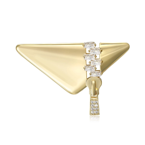 Spilla Triangolare Creativa a Cerniera per Donna in Lega con Zirconia Intarsiata Minimalista Gioiello Accessorio per Abito e Cappotto