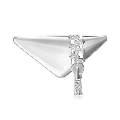Spilla Triangolare Creativa a Cerniera per Donna in Lega con Zirconia Intarsiata Minimalista Gioiello Accessorio per Abito e Cappotto