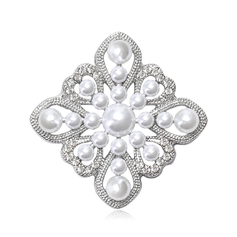 Spilla Vintage in Stile Barocco Reale Con Perle Artificiali e Strass Accessori di Lusso per Matrimonio Banchetto da Donna