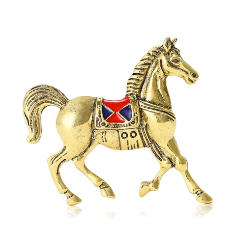 Vintage Legering Emaille Paard Broche Voor Vrouwen Mannen Rennend Paard Vorm Kleding Accessoires Pin Sieraden Dieren Broche