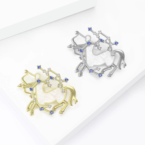 Boogschutter Sterrenbeeld Brosche Voor Vrouwen Legering Strass Constellatie Ster Speld Mode Sieraden Kostuum Accessoire