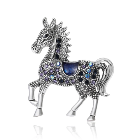 Vintage Paard Brosche voor Dames Legering Strass Emaille Dier Reversspeld Antiek Goud Zilver Mode Sieraden Brosche Cadeau