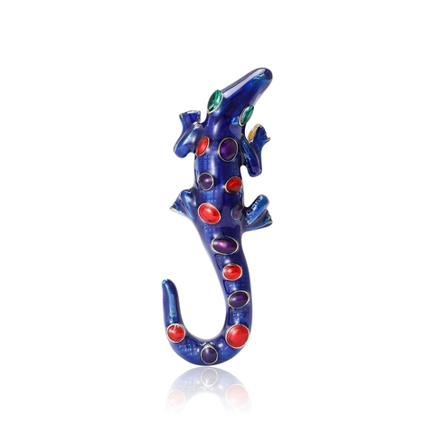 Vintage Legierung Emaille Krokodil Eidechse Brosche Pin Mit Strass Verzierung Für Anzug Mantel Damen Schmuck Geschenk