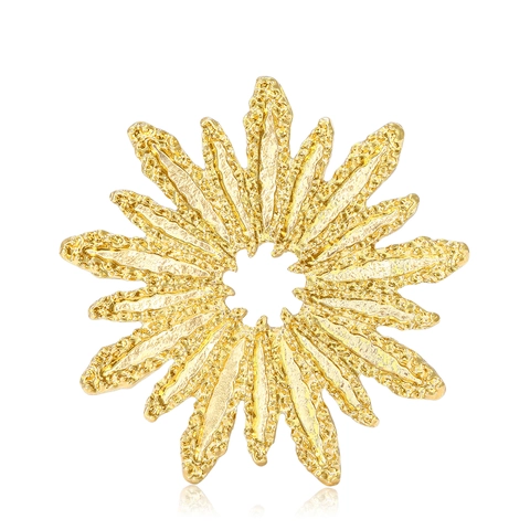 Exquisite Creative Alloy Hollow Fireworks Shape Brooch For Women High End Golden Corsage Clothing Accessory Jewelry Pin