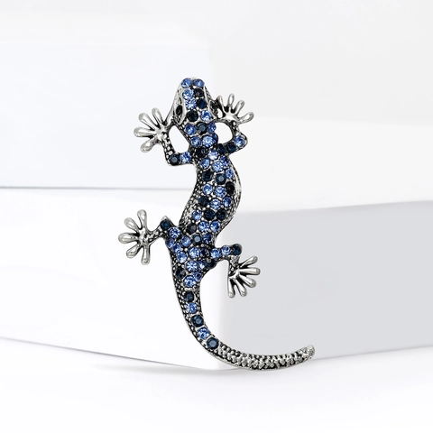 Vintage Legierung Strass Gecko Brosche Eidechse Form Kleidung Pin Für Damen Herren Dekorative Schmuck Zubehör Für Anzüge