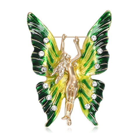 Spilla in Smalto a Farfalla Vintage Per Donna In Lega Con Strass Ali Di Farfalla Fata Pin Eleganti Gioielli Di Moda Accessori