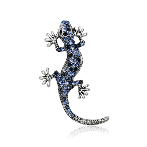 Trendy Alloy Rhinestone Gecko Brooch For Men Women Vintage Simple Lizard Shape Brooch Pin Fashion Jewelry Clothes Decoration