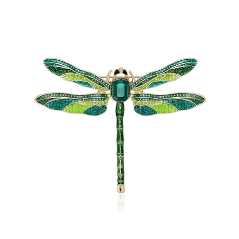 Vintage Emaille Libelle Brosche Mit Strass Kristall Tierform Brustnadel Für Damen Mode Schmuck Zubehör Geschenk