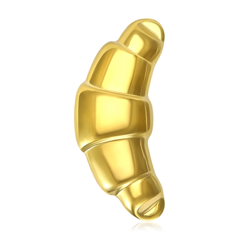 Spilla in Acciaio Inossidabile a Forma di Croissant per Donna Placcata Oro Argento Accessorio di Moda Gioielli Regalo