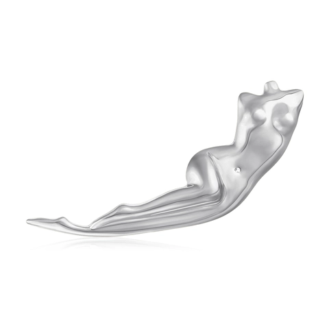Minimalistische Edelstahl Menschliche Skulptur Brosche Hochglanzpoliert Weibliche Silhouette Anstecknadel Vergoldet Versilbert Kunst Brosche